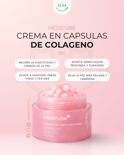 Crema Medicube PDRN con cápsulas rosadas y tecnología regenerativa