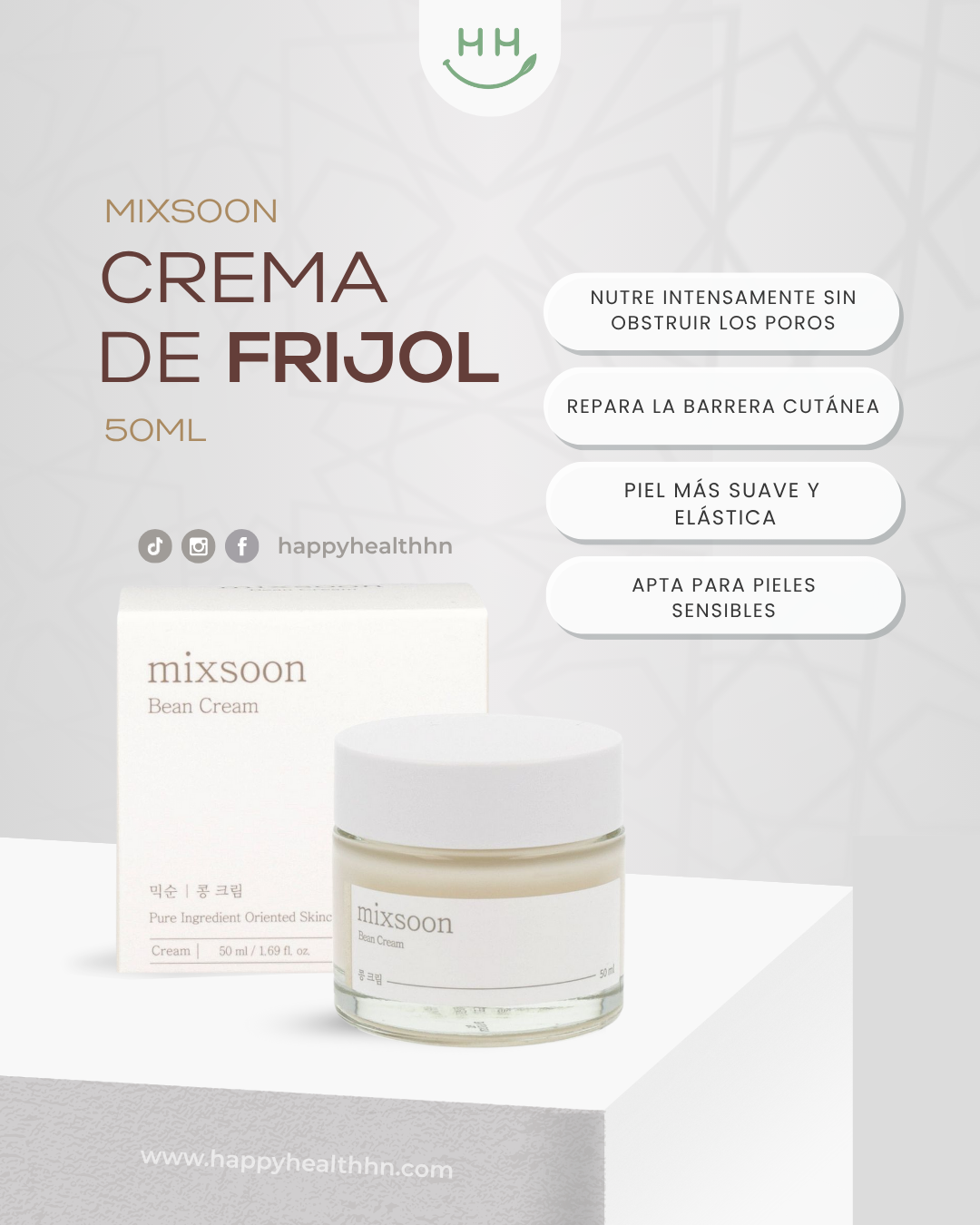 Crema Mixsoon Bean con legumbres fermentadas para hidratación profunda