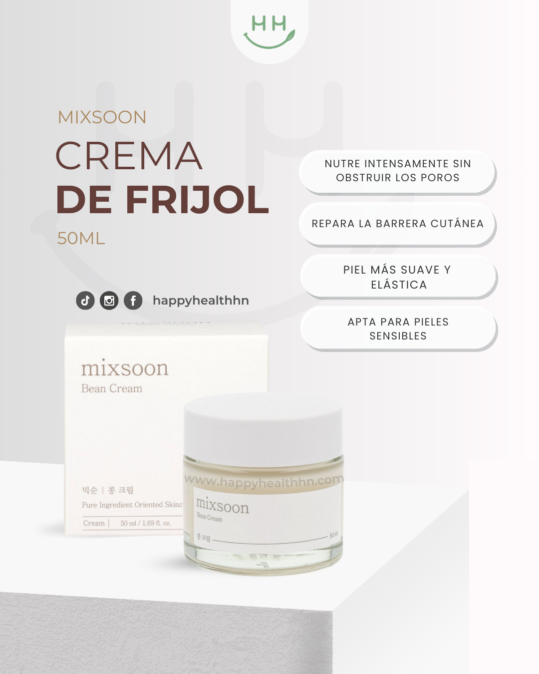 Crema Mixsoon Bean con legumbres fermentadas para hidratación profunda