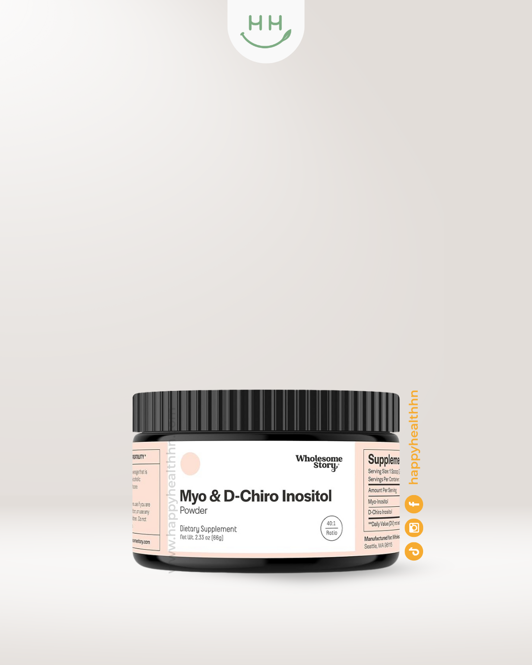 Wholesome Story - Myo & D-Chiro Inositol en Polvo 40:1 (66g - 90 Porciones)