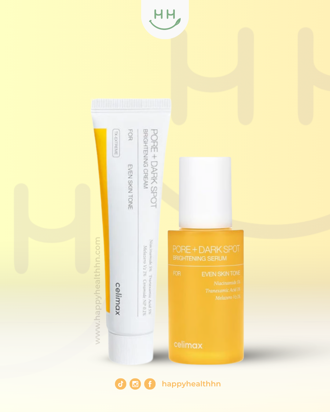 Celimax - Duo Pore + Dark Spot Brightening: Sérum 30ml + Crema 35ml con Melazero V2, Niacinamida 5% y TXA