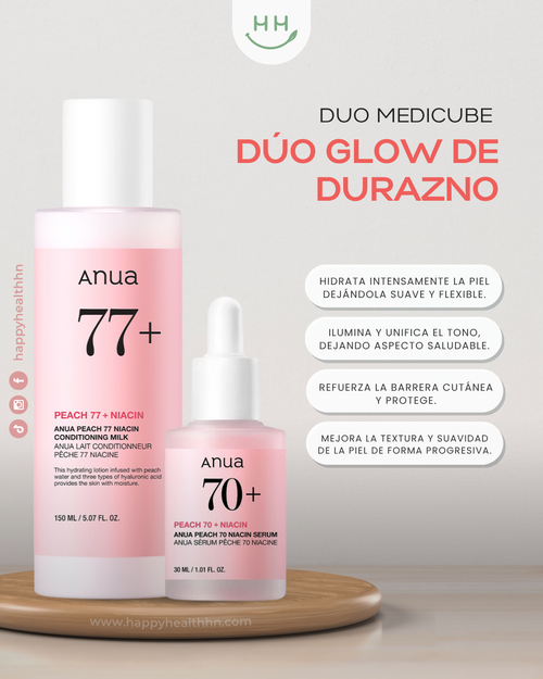 Tratamiento facial coreano Anua con extracto de durazno y niacinamida para una piel radiante