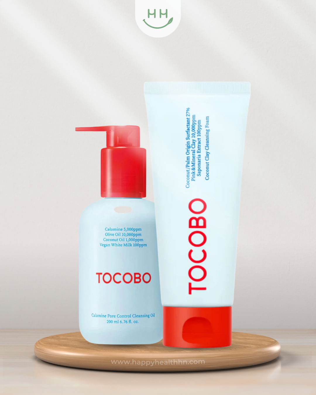 Dúo Tocobo para doble limpieza con aceite calmante y espuma de arcilla de coco – cuidado facial coreano