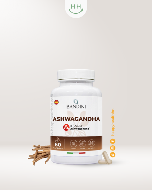 Bandini - Ashwagandha KSM-66® 500mg Extracto de Alta Potencia (60 Cápsulas)