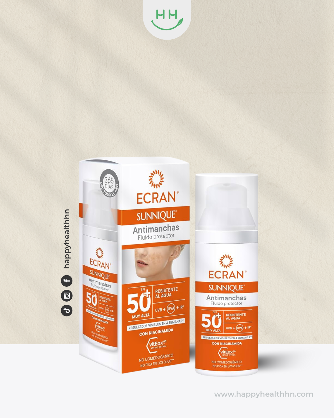 Ecran Sunnique Antimanchas Fluido Protector SPF 50+ con Niacinamida protector solar
