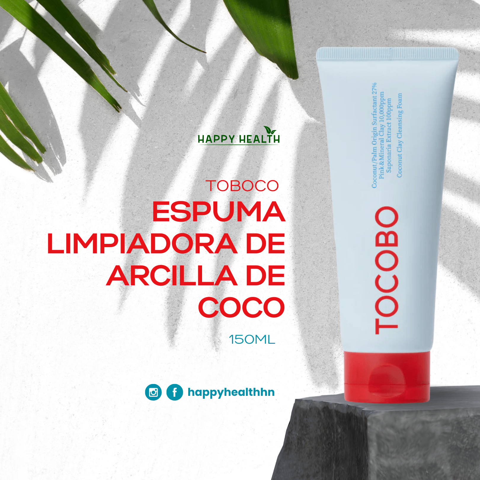 Espuma Limpiadora Arcilla Coco TOCOBO micro-burbujas poros sebo control vegana K-beauty