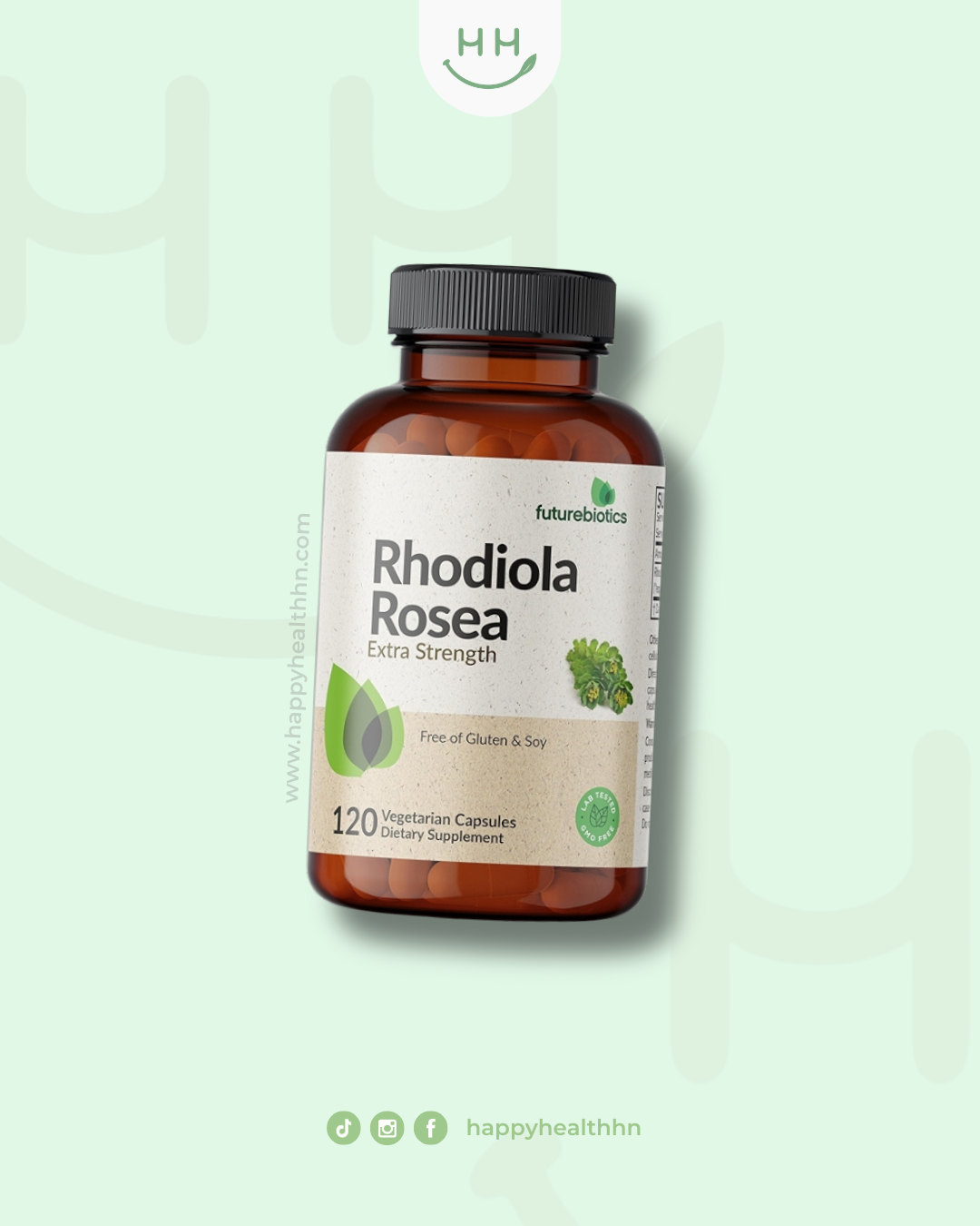 Futurebiotics Rhodiola Rosea Extra Strength suplemento adaptógeno 120 cápsulas vegetarianas