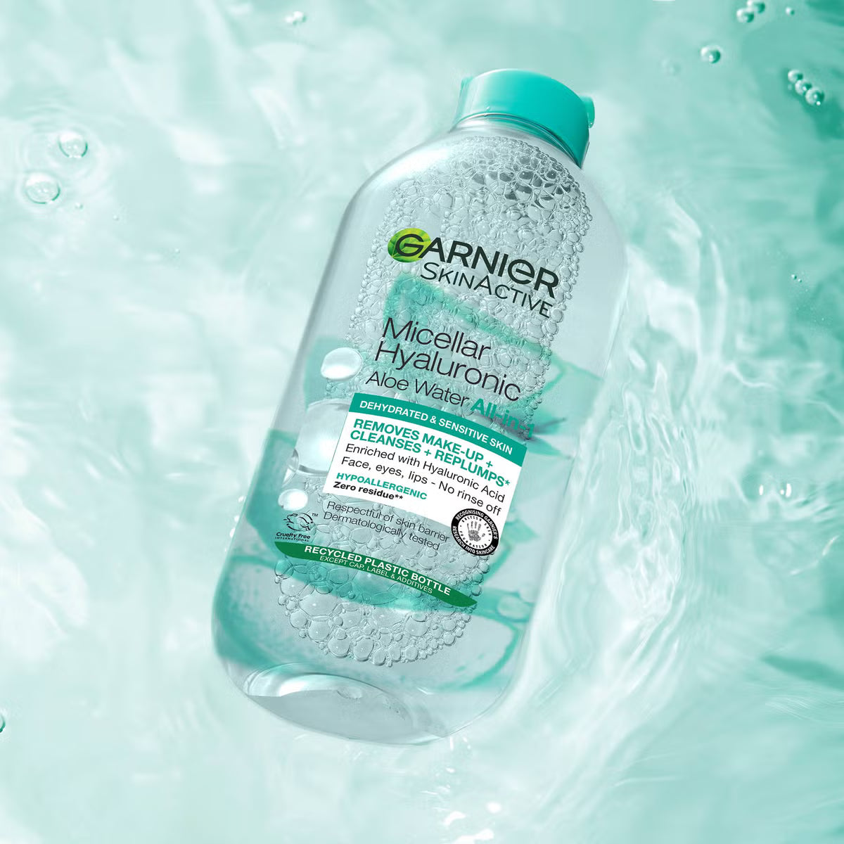 Garnier SkinActive Agua Micelar Aloe Hialurónico 400ml desmaquillante sin aclarado todo en uno