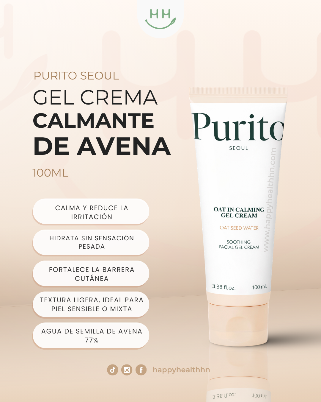 Gel crema coreano PURITO SEOUL calmante para piel sensible y rojeces