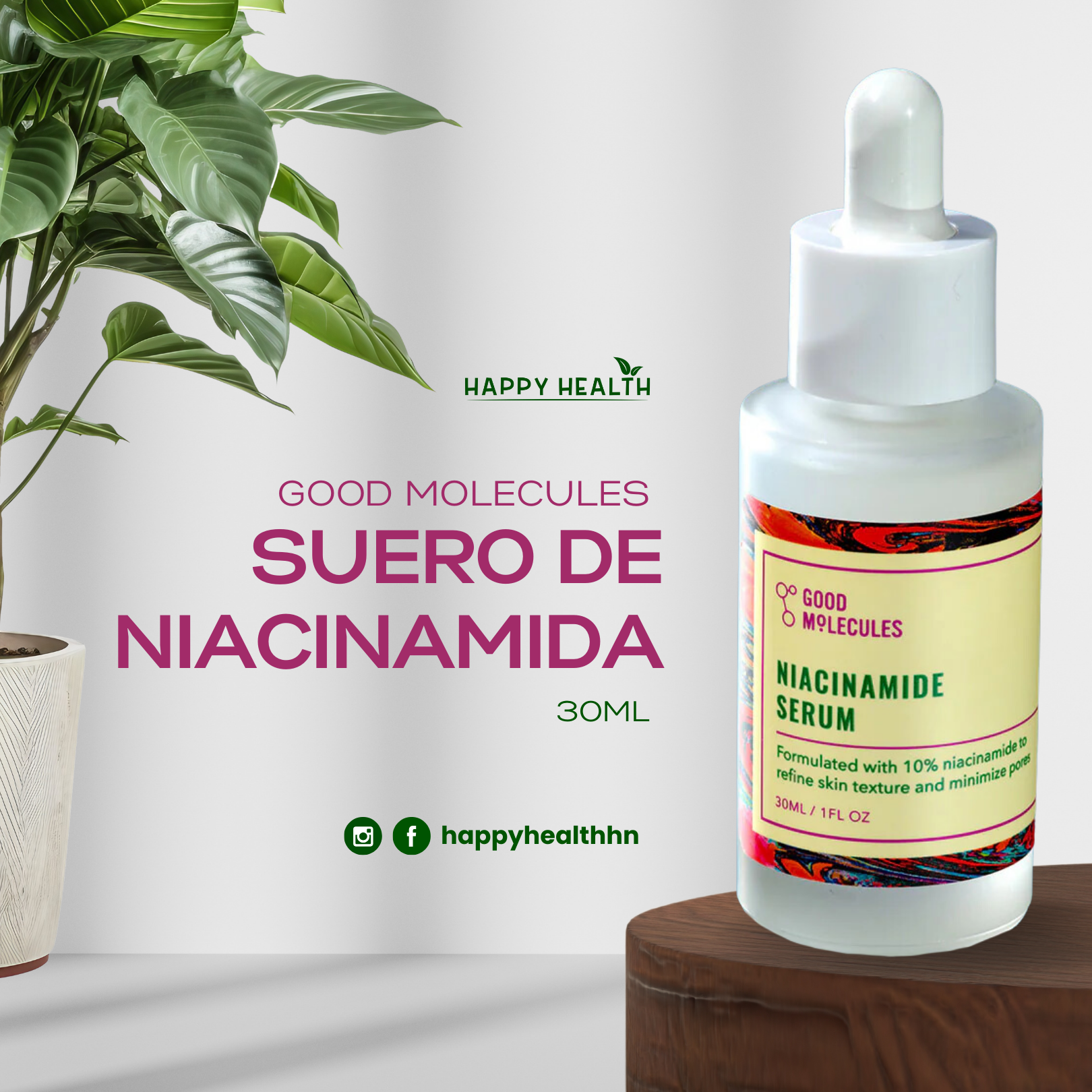 Niacinamide Serum de Good Molecules con 10% de niacinamida, ideal para piel grasa y con acné