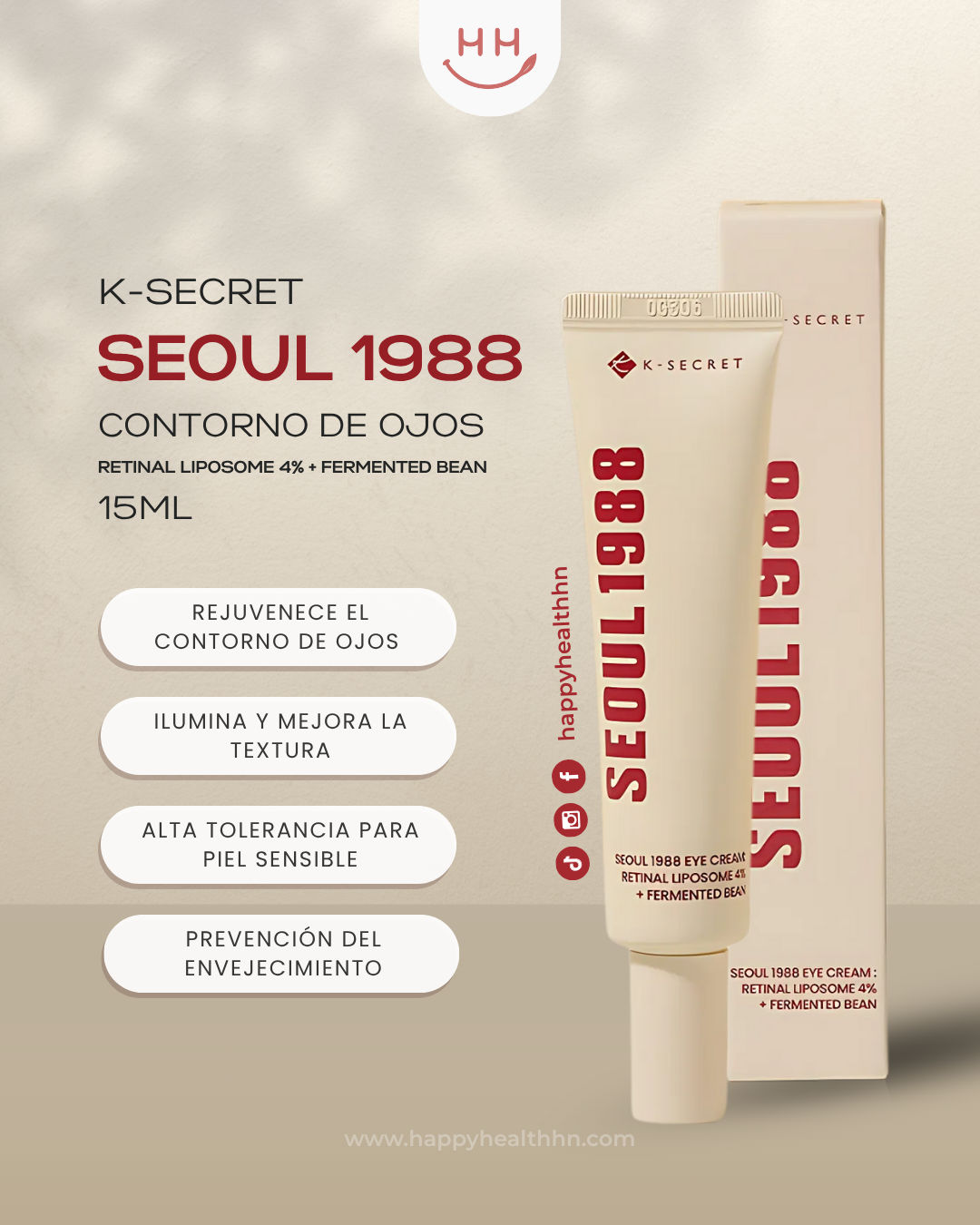 K-Secret Seoul 1988 Eye Cream con tecnología liposomal coreana