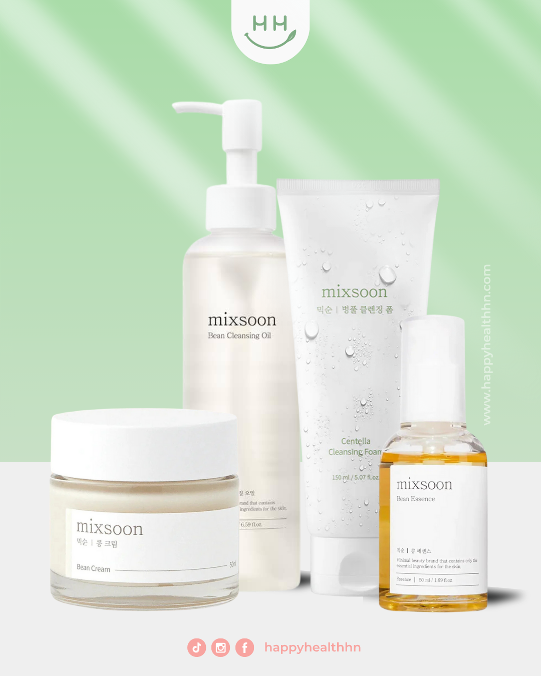 Kit Mixsoon con esencia fermentada, crema y limpiadores coreanos