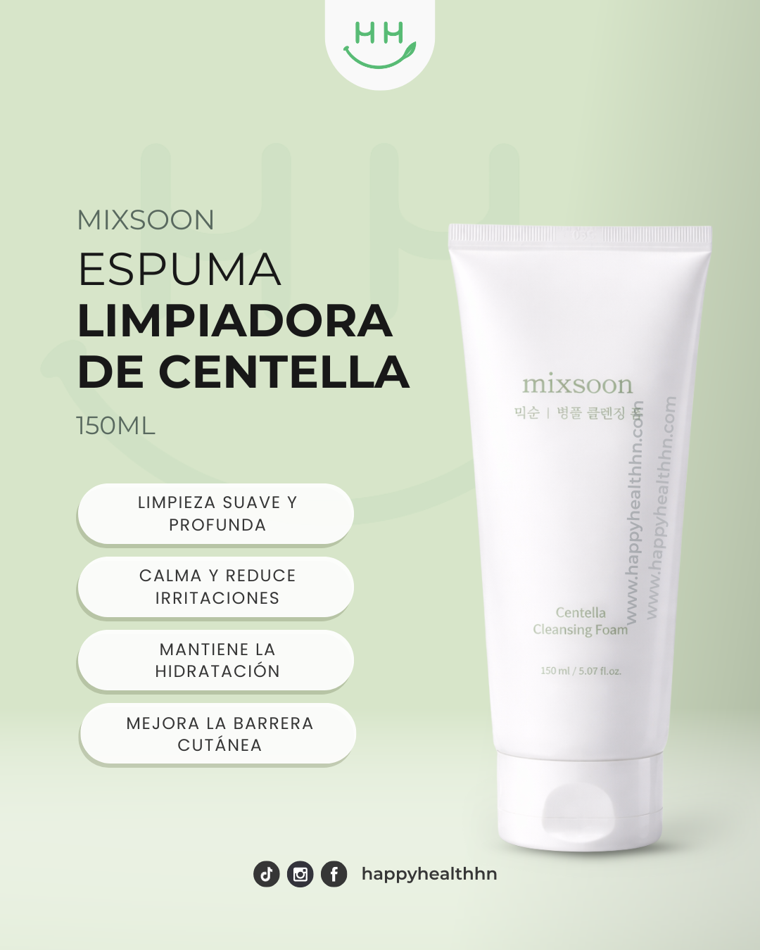 Limpiador Mixsoon Centella espuma calmante para piel sensible