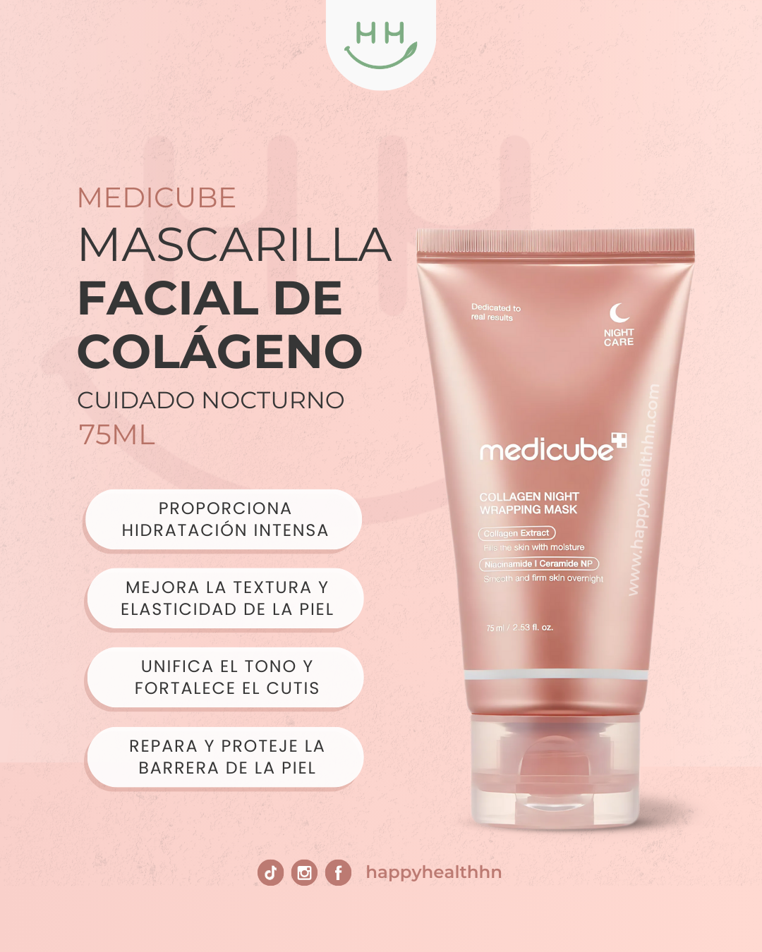 Mascarilla coreana Medicube peel-off nocturna para elasticidad y firmeza