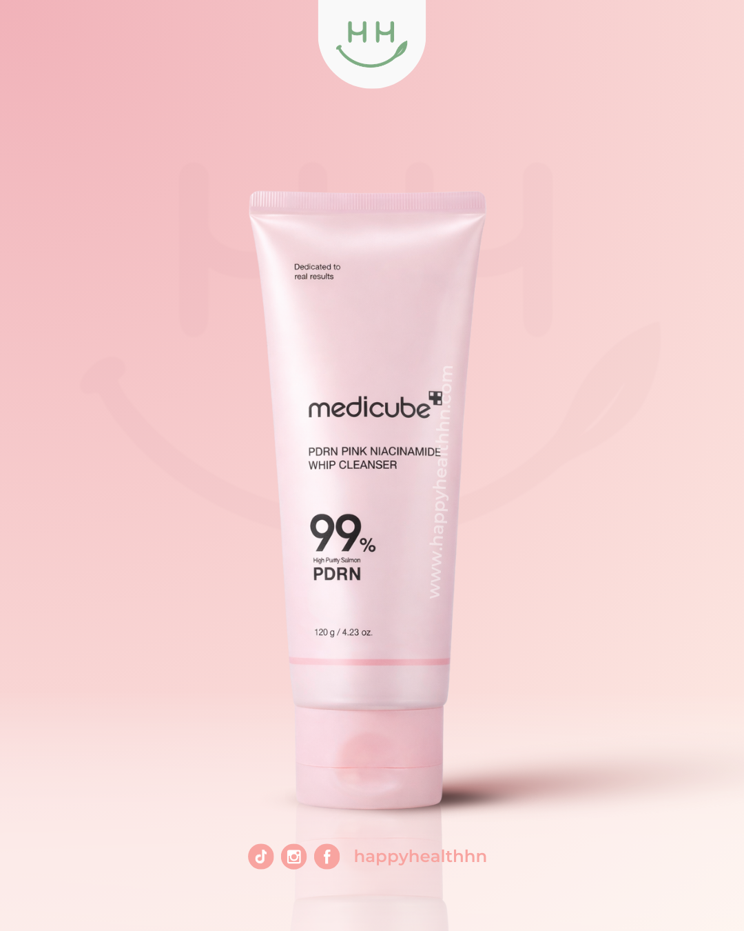 Medicube PDRN Pink Niacinamide Whip Cleanser 120g limpiador facial con ADN de salmón