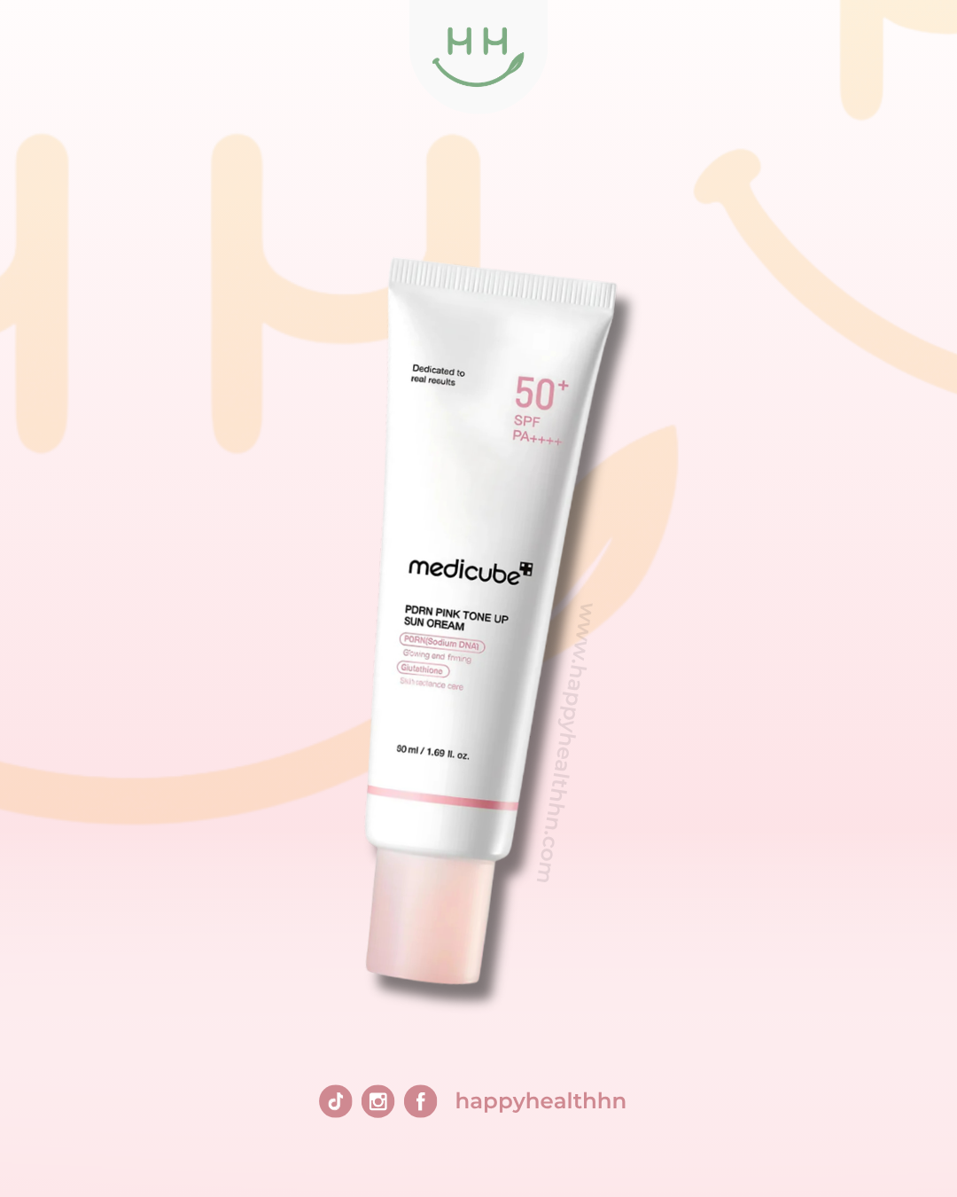 Medicube PDRN Pink Tone Up Sun Cream 50ml protector solar ADN salmón K-Beauty
