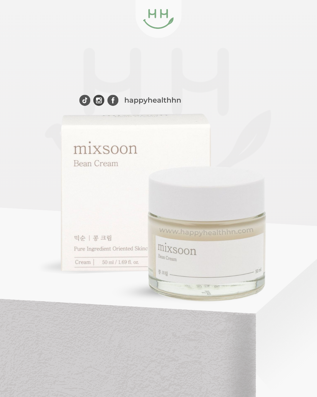 Mixsoon Bean Cream 50ml crema hidratante coreana con extractos de soja fermentada