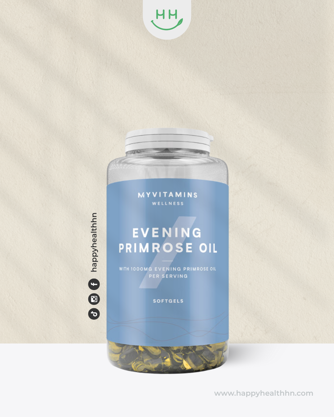 MyVitamins Evening Primrose Oil 1000mg suplemento en softgels para equilibrio hormonal