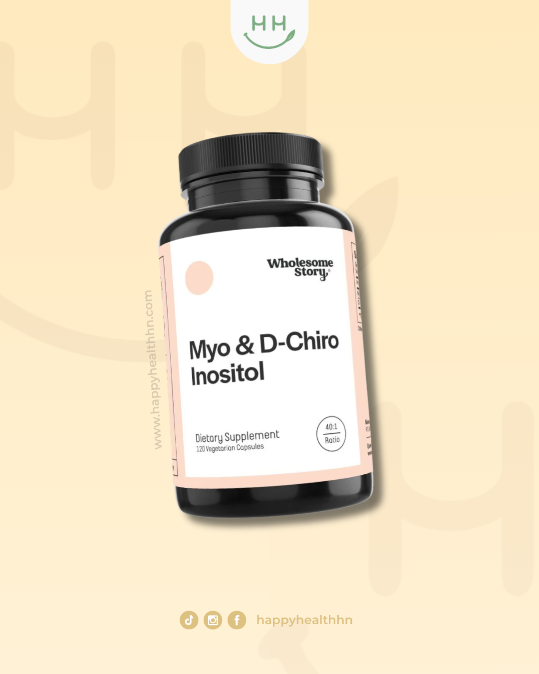 Myo y D-Chiro Inositol Wholesome Story apoyo hormonal y ciclos regulares 120 cápsulas