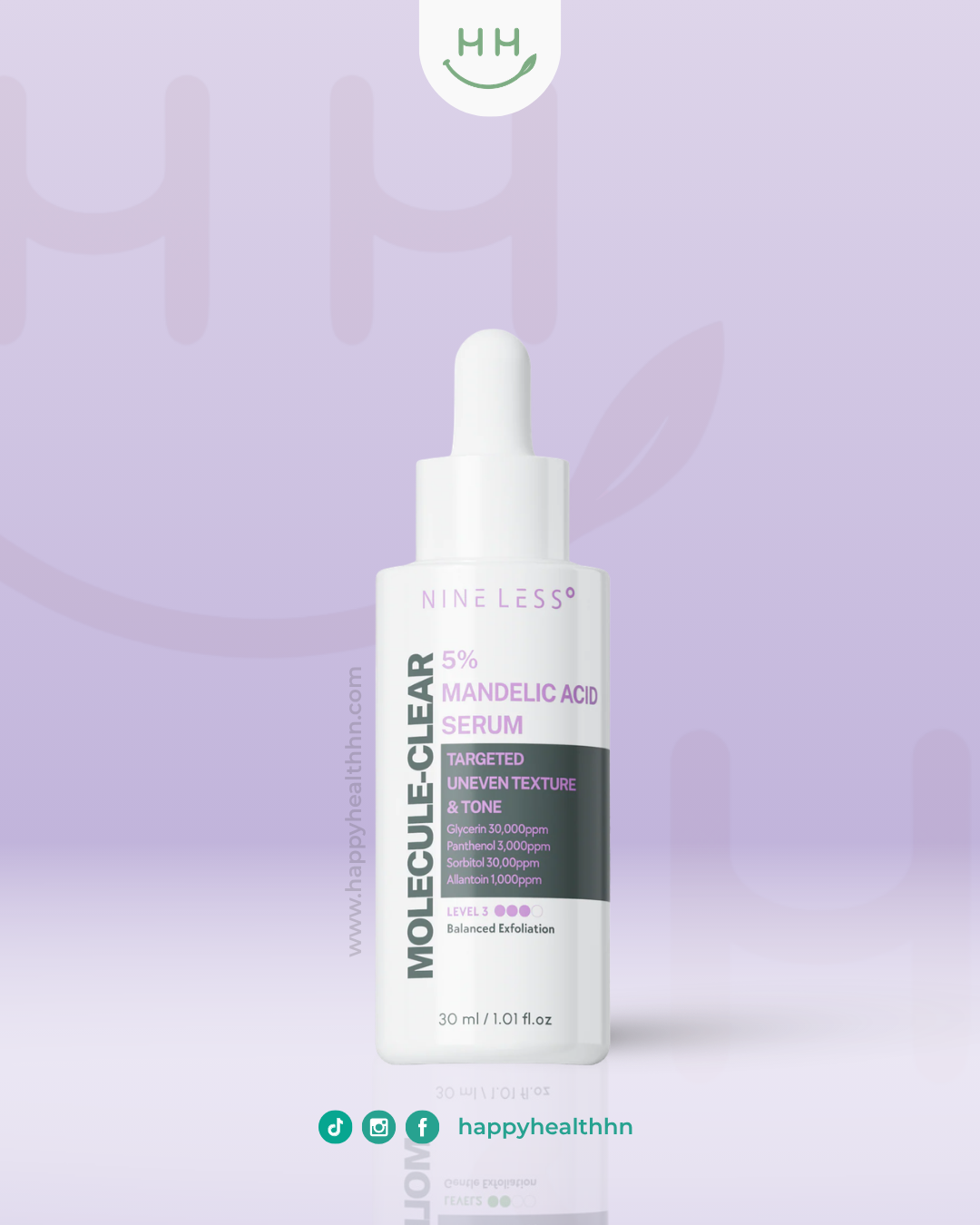 NINE LESS Molecule-Clear 5% Mandelic Acid Serum 30ml AHA anti-acné piel sensible K-Beauty