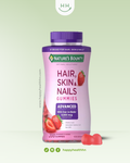 Nature's Bounty Hair Skin Nails Gummies Advanced suplemento 200 gomitas biotina 6000 mcg para cabello piel uñas saludables