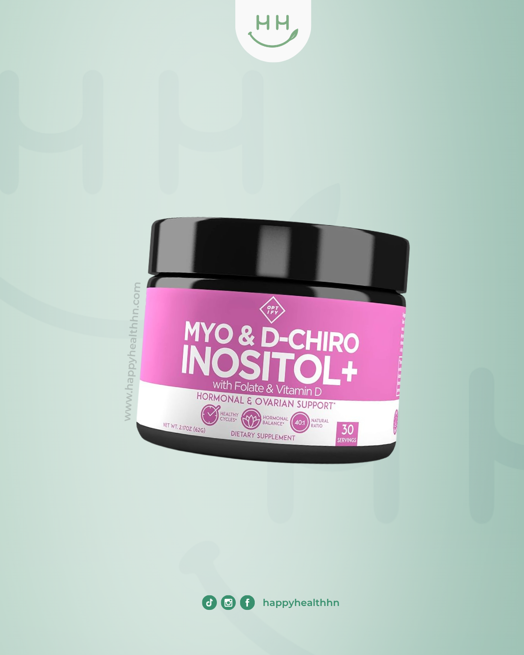 Optify Premium Inositol polvo Myo-Inositol D-Chiro 40:1 con folato vitamina D equilibrio hormonal