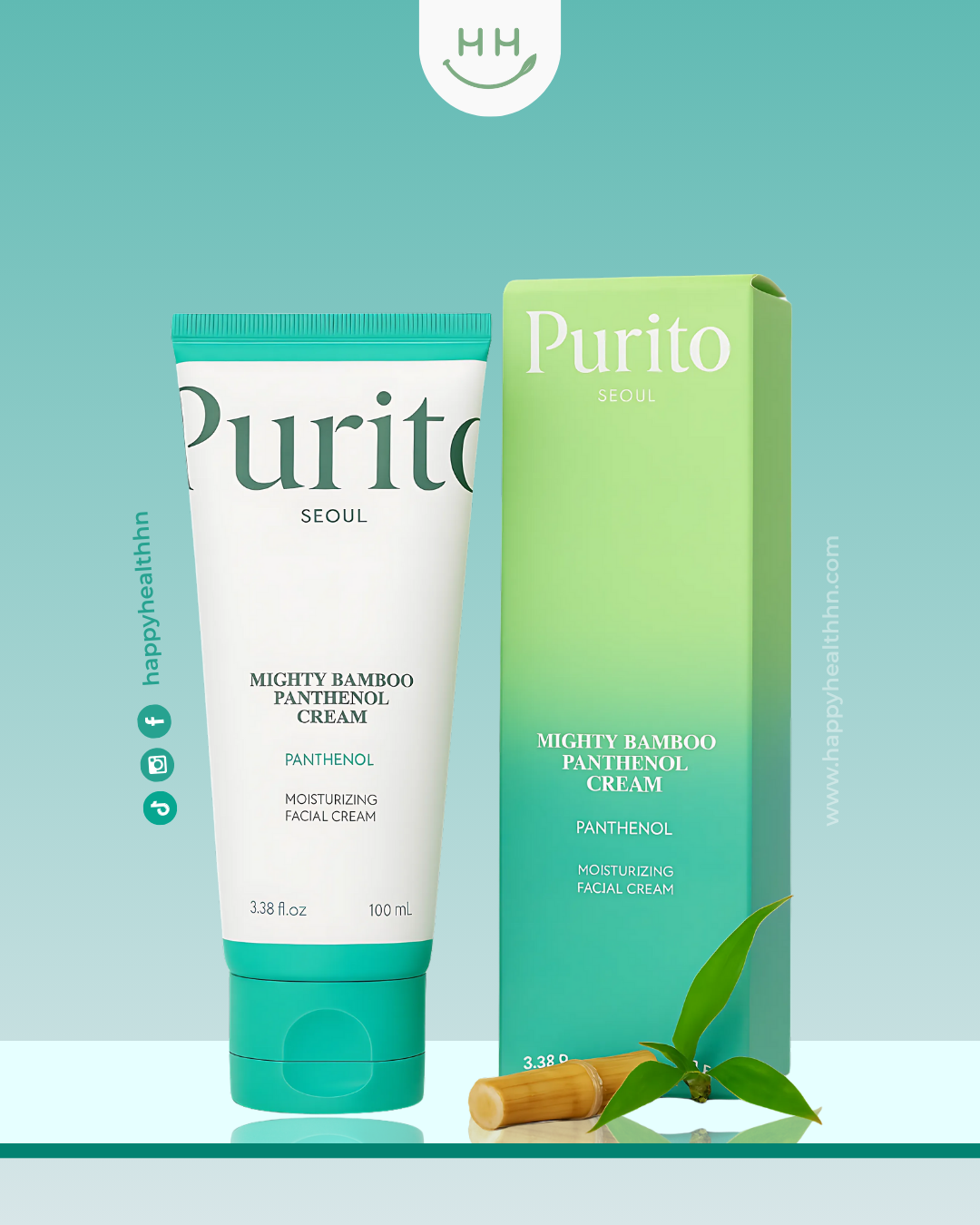 PURITO SEOUL Mighty Bamboo Panthenol Cream hidratante calmante con extracto de bambú