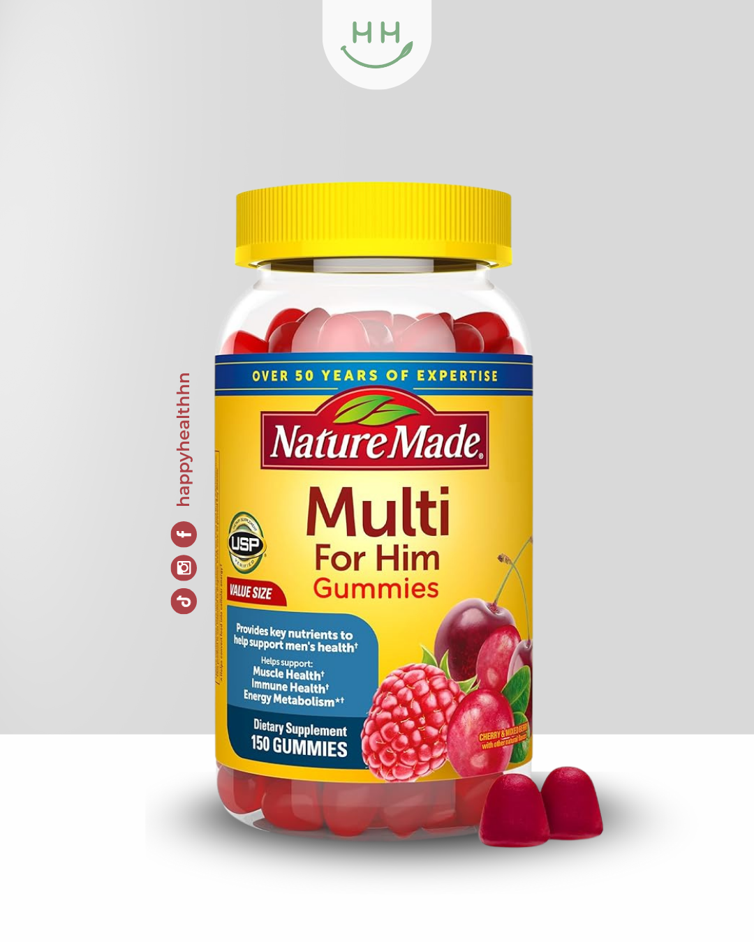Nature Made - Gomitas multivitamínicas para hombre, apoyo al metabolismo energético (150 gomitas)