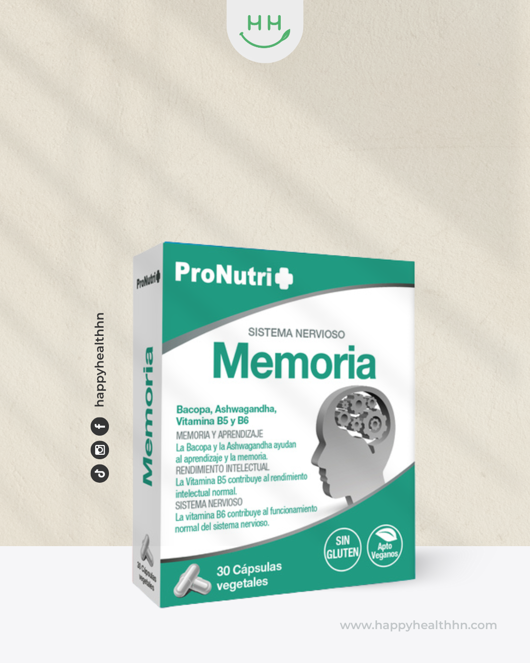 ProNutri Sistema Nervioso Memoria suplemento para concentración y agilidad mental 30 cápsulas