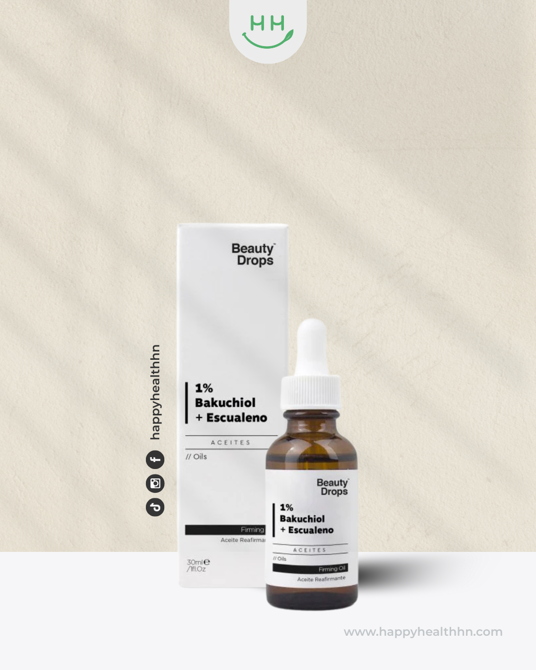 Beauty Drops - Aceite Reafirmante 1% Bakuchiol + Escualeno (30ml)
