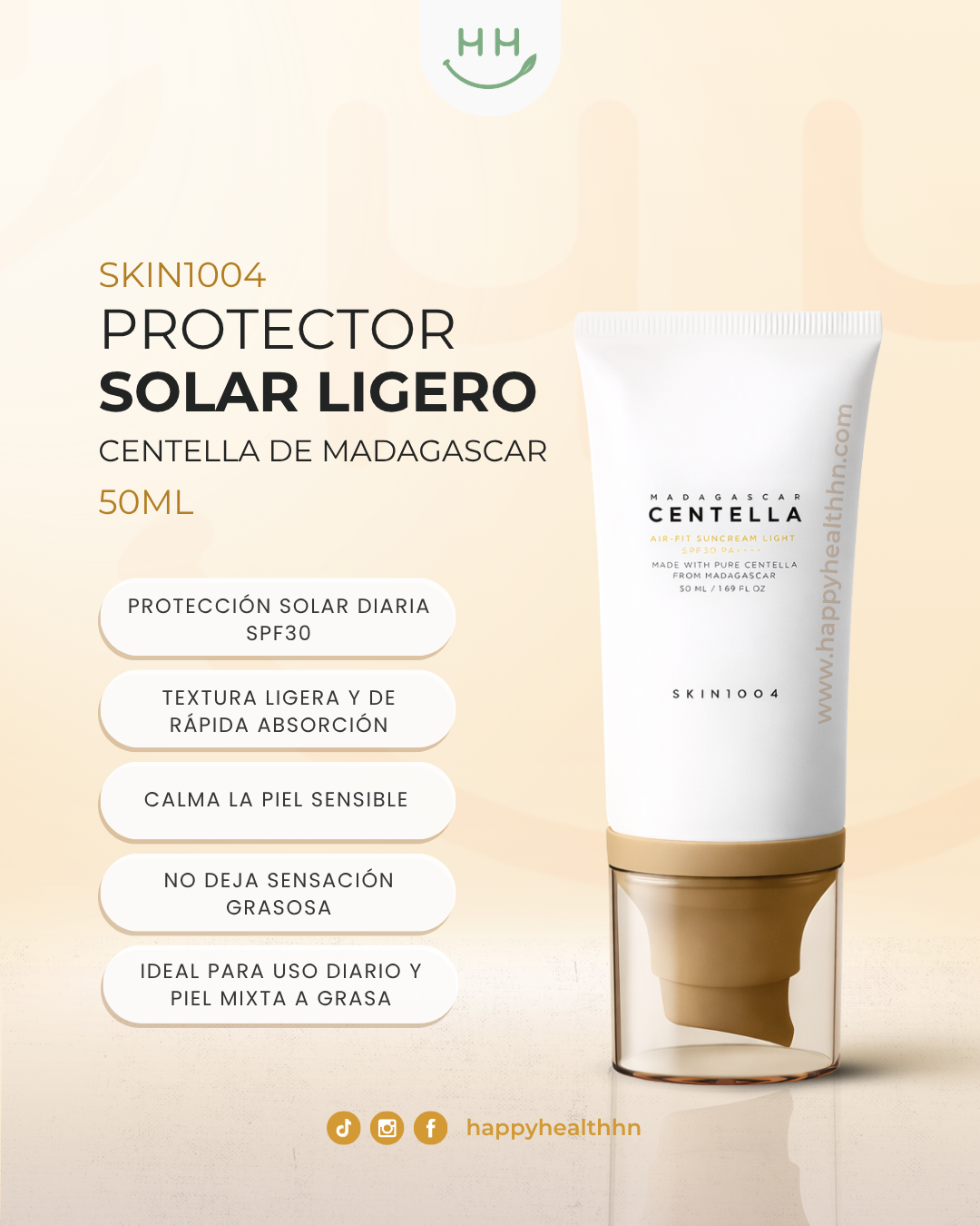 Protector solar Skin1004 Air-Fit textura ligera SPF30 sin white cast