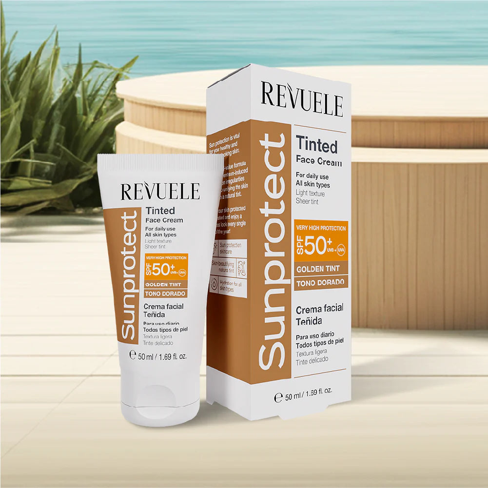 Revuele Sunprotect Crema Facial Hidratante SPF 50+ con Color protector solar facial con tono natural