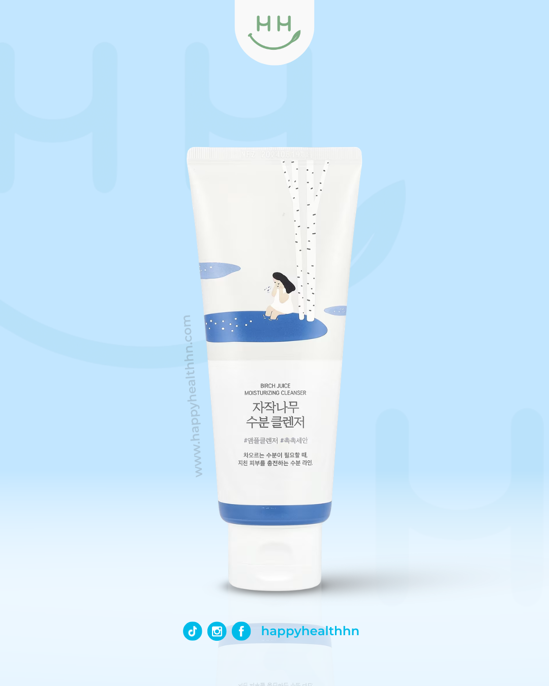 Round Lab Birch Juice Moisturizing Cleanser 150ml limpiador pH bajo savia abedul K-Beauty