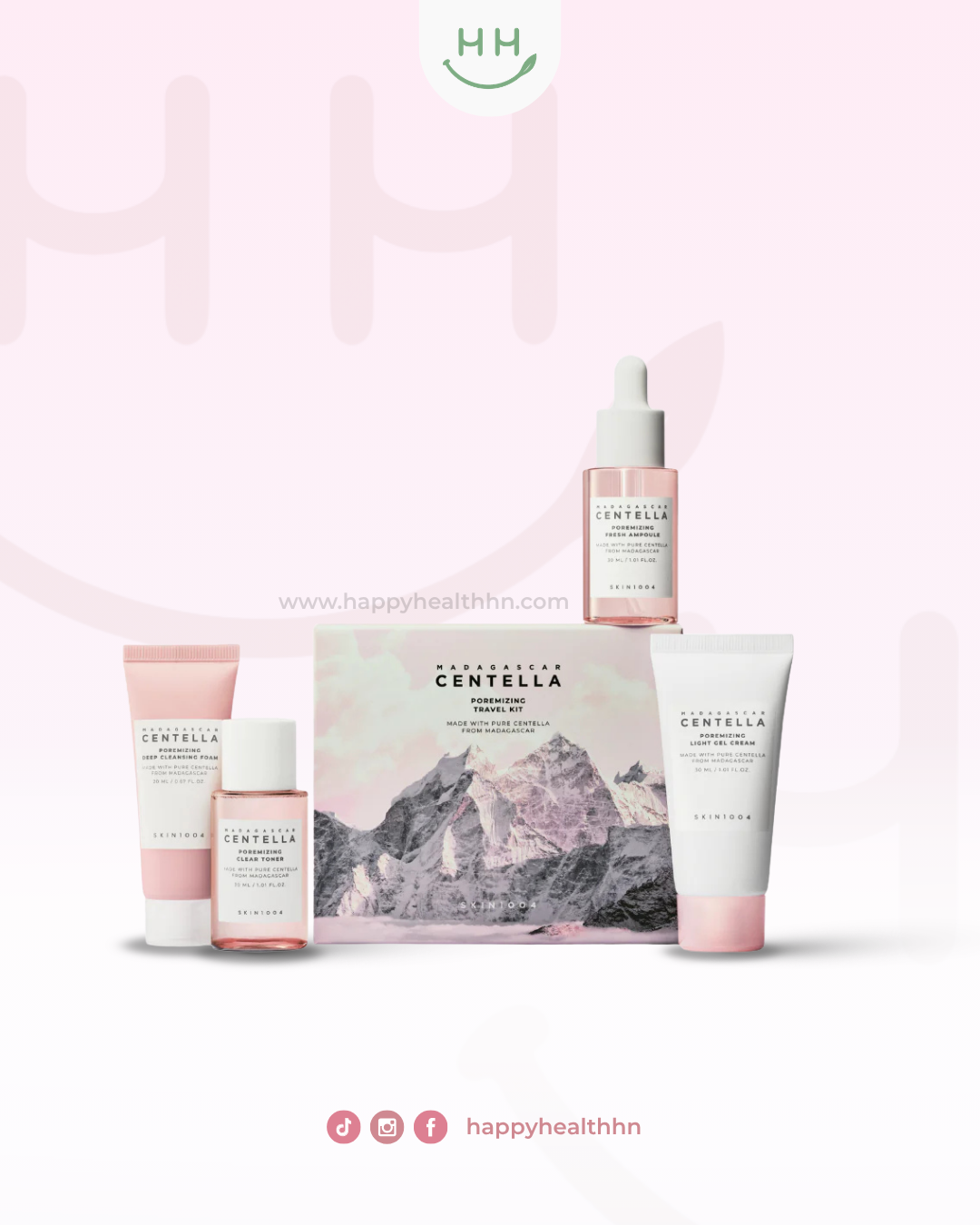 SKIN1004 Madagascar Centella Poremizing Travel Kit 4 productos control poros K-Beauty