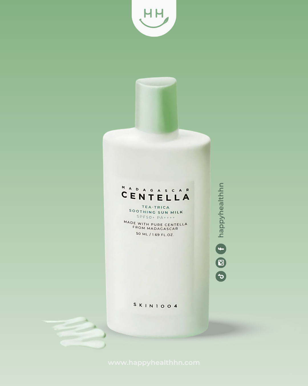 SKIN1004 Tea-Trica Soothing Sun Milk SPF50+ PA++++ protector solar calmante Tea Tree Oil 50ml