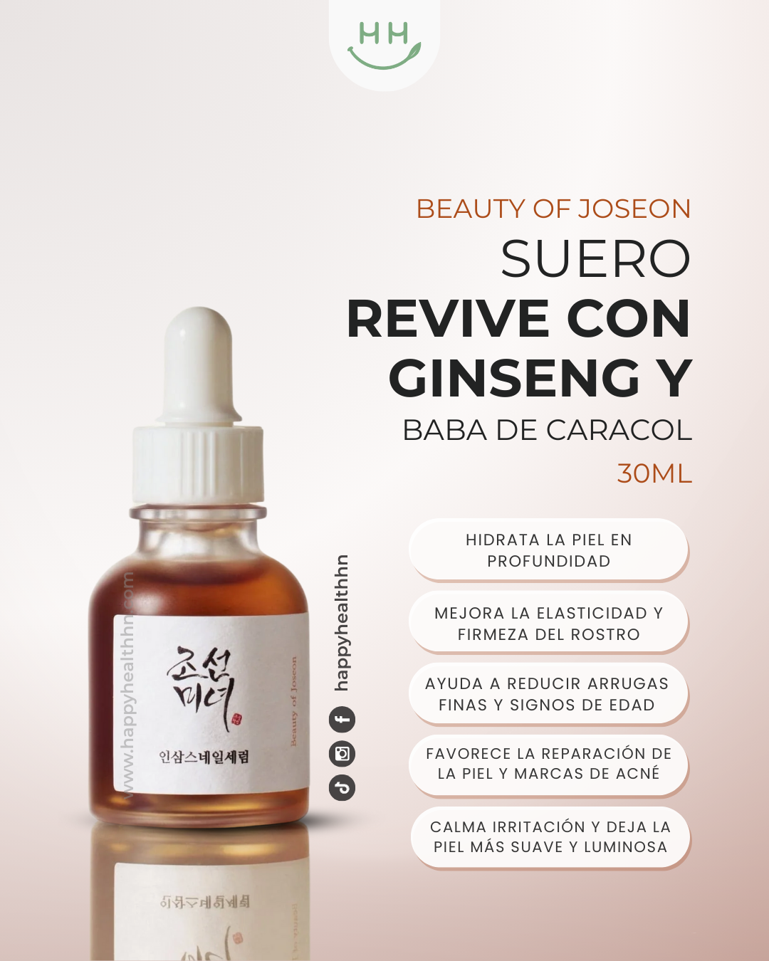 Sérum revitalizante BOJ ginseng snail mucin para arrugas manchas piel madura