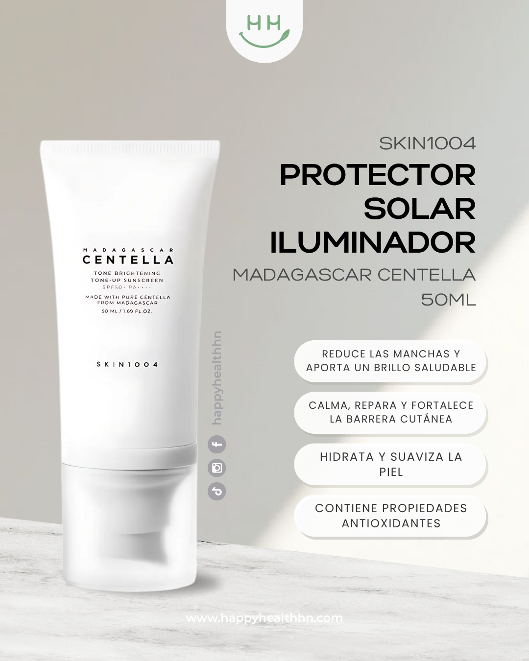 Skin1004 Centella Tone-Up Sunscreen iluminador con máxima protección solar