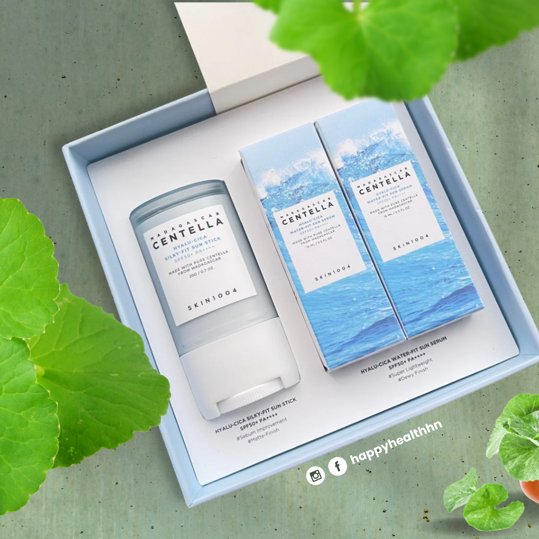 Skin1004 Kit Hyalu Cica Sunsational protector solar SPF50 after sun centella asiática coreano