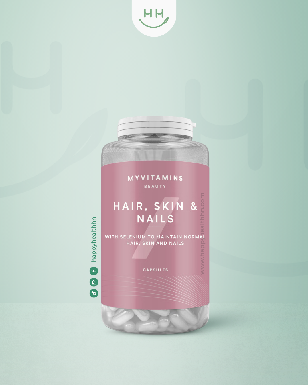 MyVitamins - Cápsulas para Cabello, Piel y Uñas con MSM, Bambú, Zinc y Biotina (60 Tabletas)