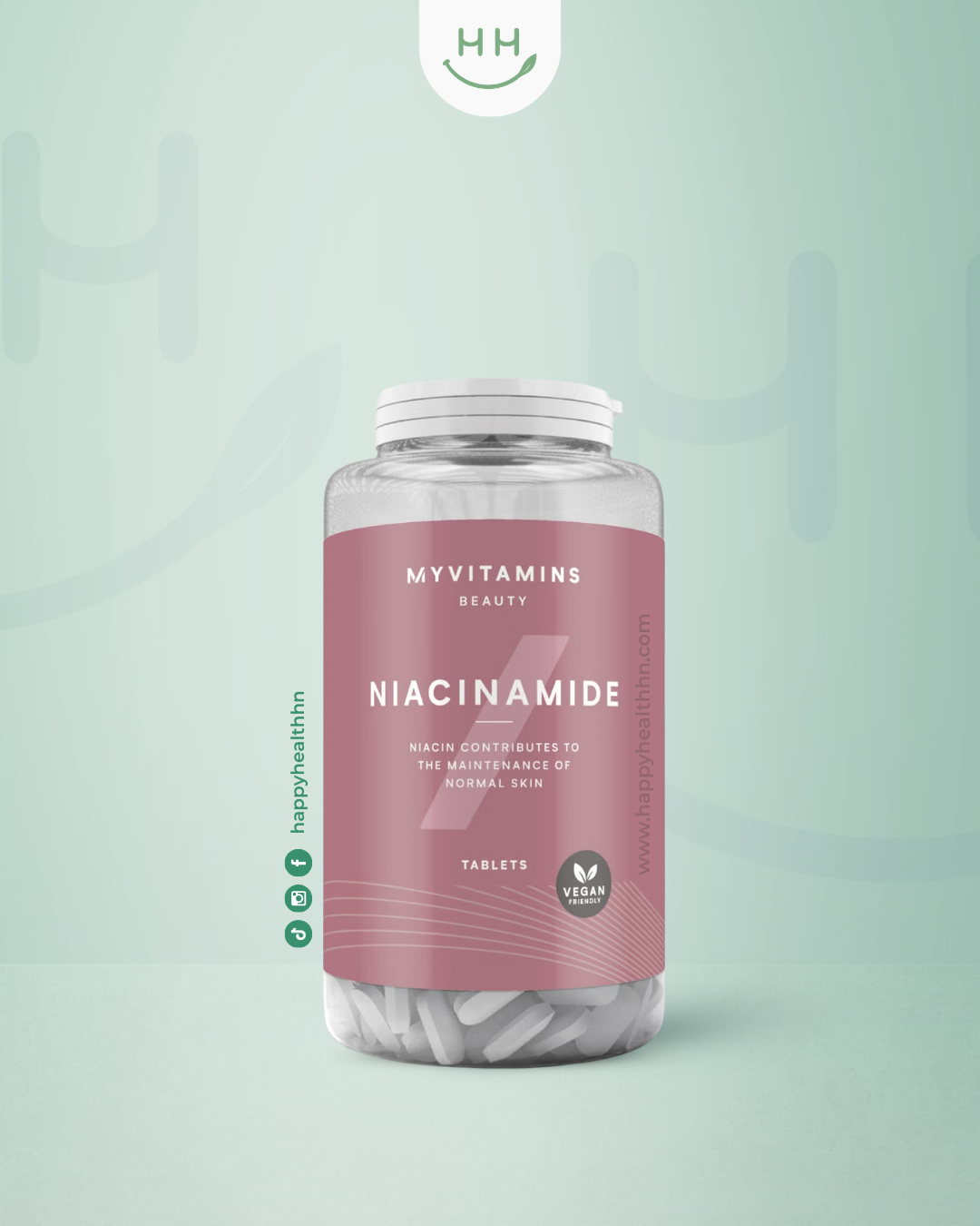 MyVitamins - Niacinamida 450mg Vitamina B3 para Piel y Energía (30 Tabletas)