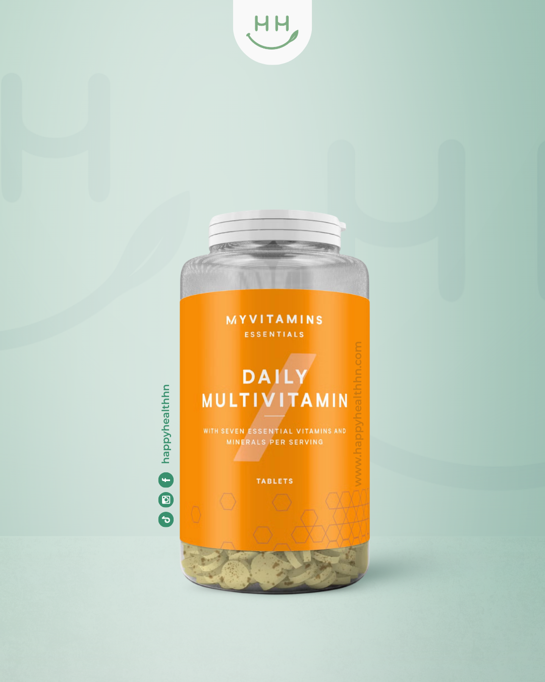 My Vitamins - Daily Multivitamin con 7 Vitaminas Esenciales A, C, D3, E y Complejo B (60 Tabletas)