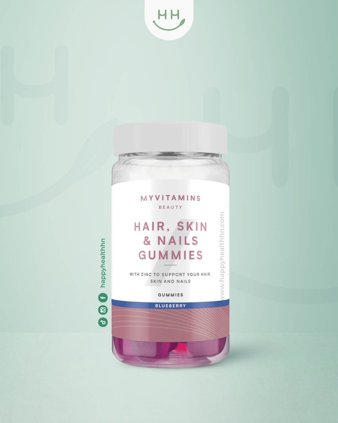 MyVitamins - Gomitas para Cabello, Piel y Uñas con Zinc, Biotina y Vitamina C (30 Gomitas)