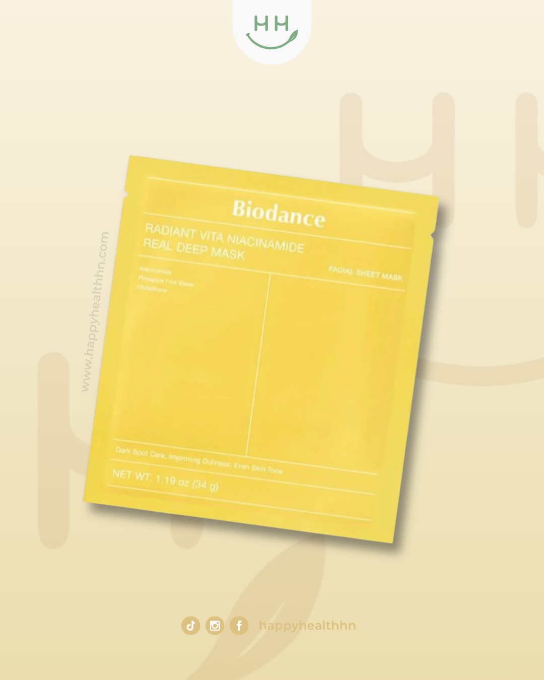Biodance - Mascarilla Hidrogel con Agua de Piña 10% + Niacinamida 2% + Glutatión (1 unidad)