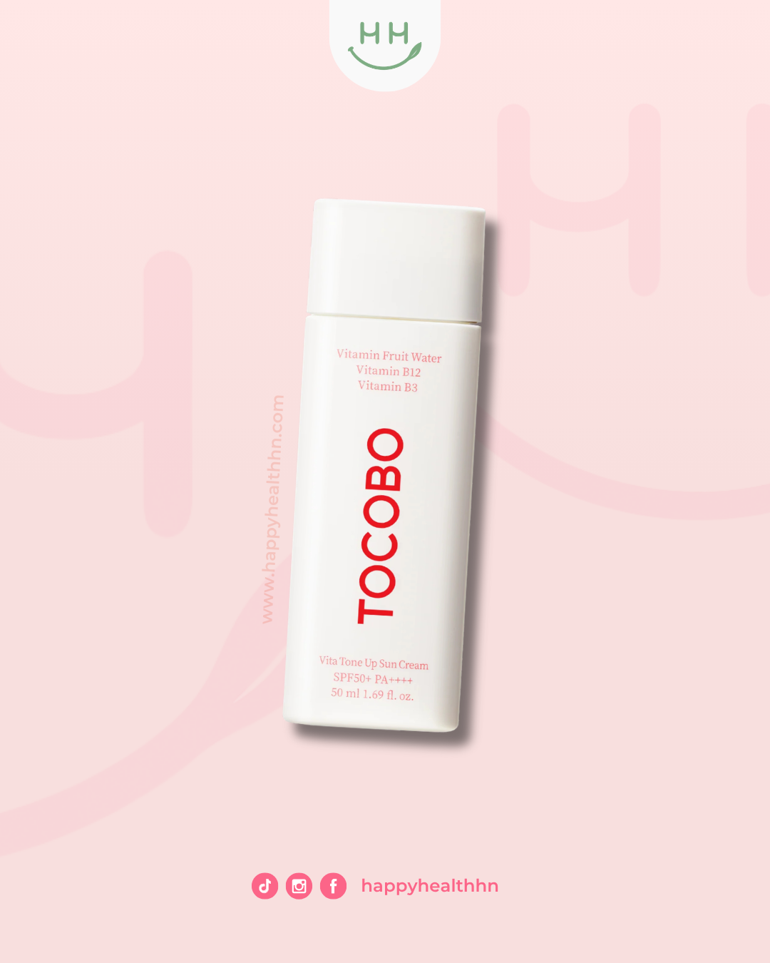 Tocobo - Protector Solar Vita Tone Up 50ml SPF50+ | Efecto Tone-Up Rosa Natural