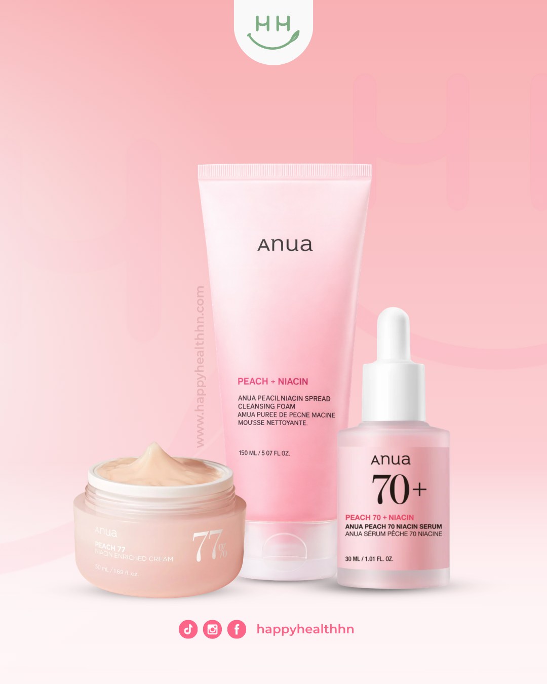 Anua – Trio Rutina Completa Durazno + Niacinamida