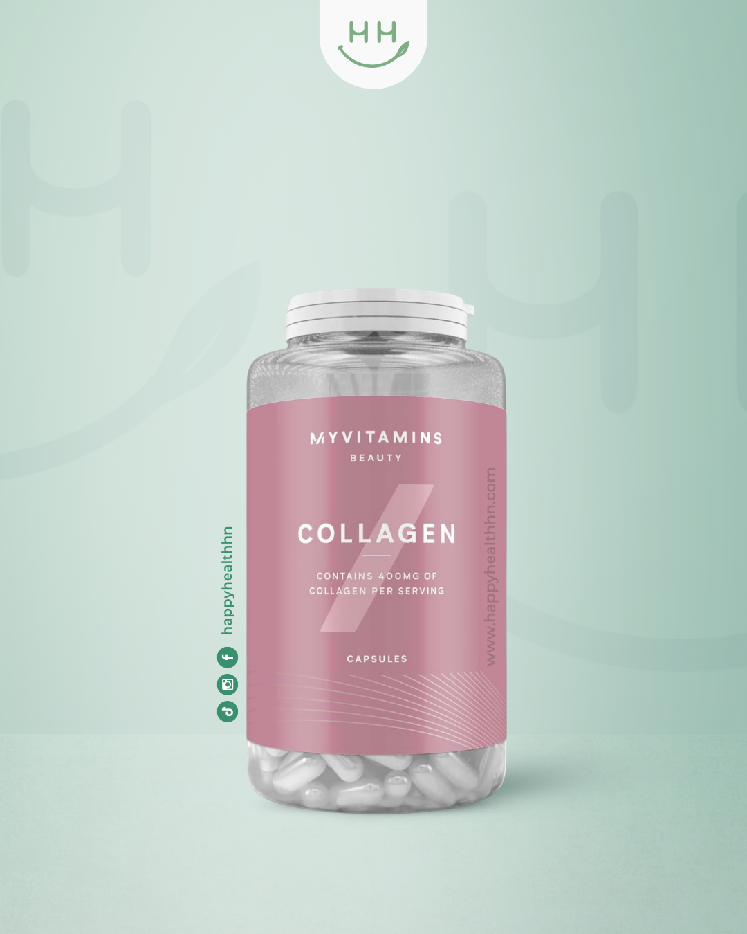MyVitamins - Cápsulas de Colágeno Hidrolizado Tipo I 400mg (90 Cápsulas)