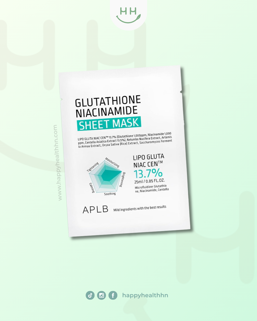 APLB - Mascarilla Iluminadora con Glutatión Nano y Centella Asiática 13.5%