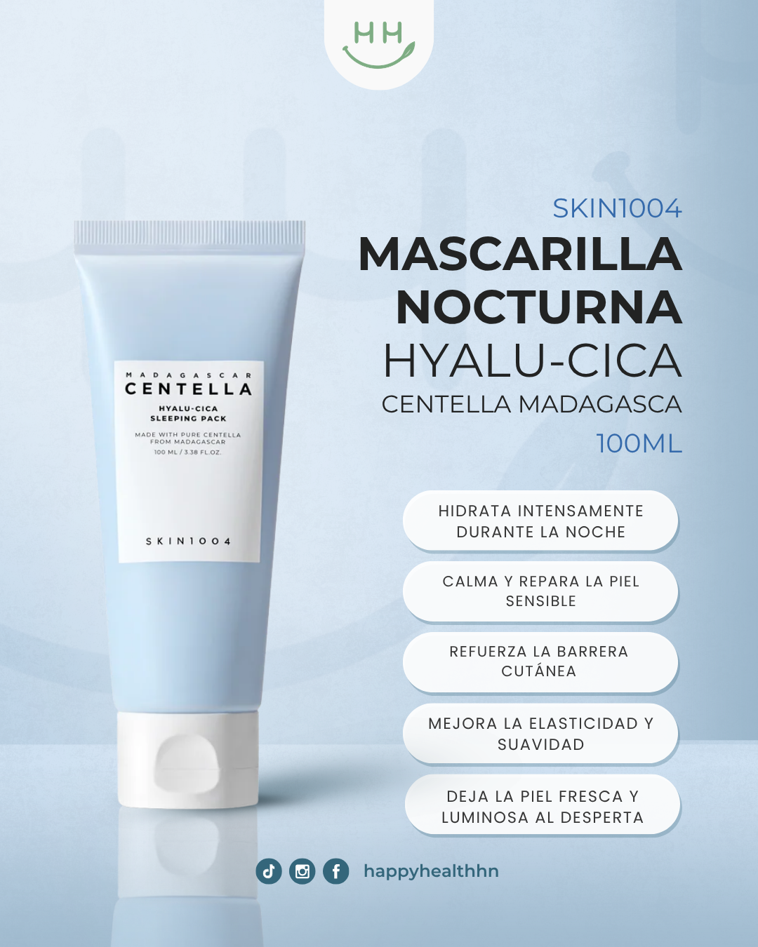 Sleeping pack Skin1004 Hyalu-Cica para hidratación nocturna y reparación