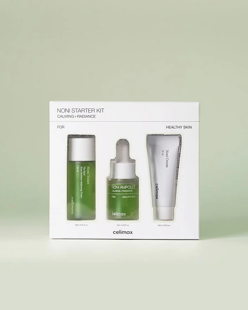 Kit de cuidado facial Celimax Noni con ampolla, crema y limpiador calmante para piel sensible