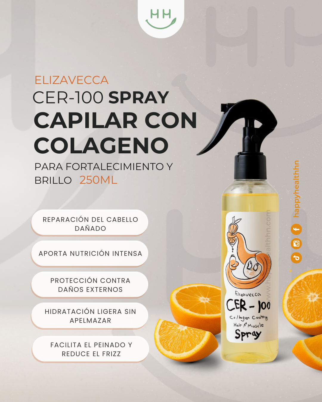 Spray capilar Elizavecca CER-100 Muscle colágeno reparador fortalecedor 150ml